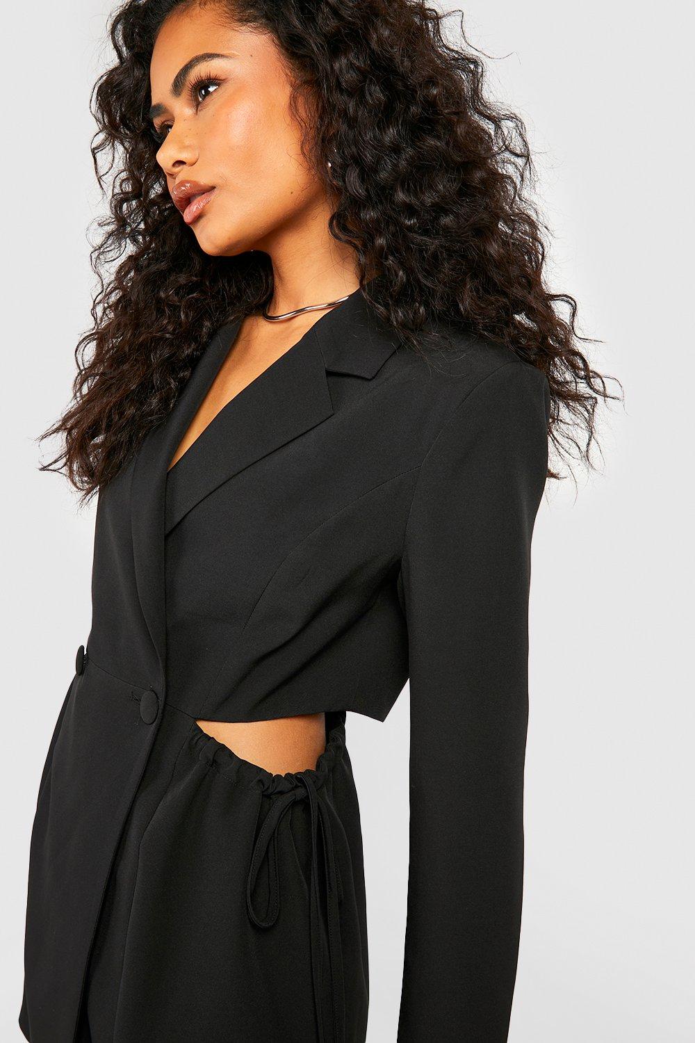 Black blazer dress clearance boohoo