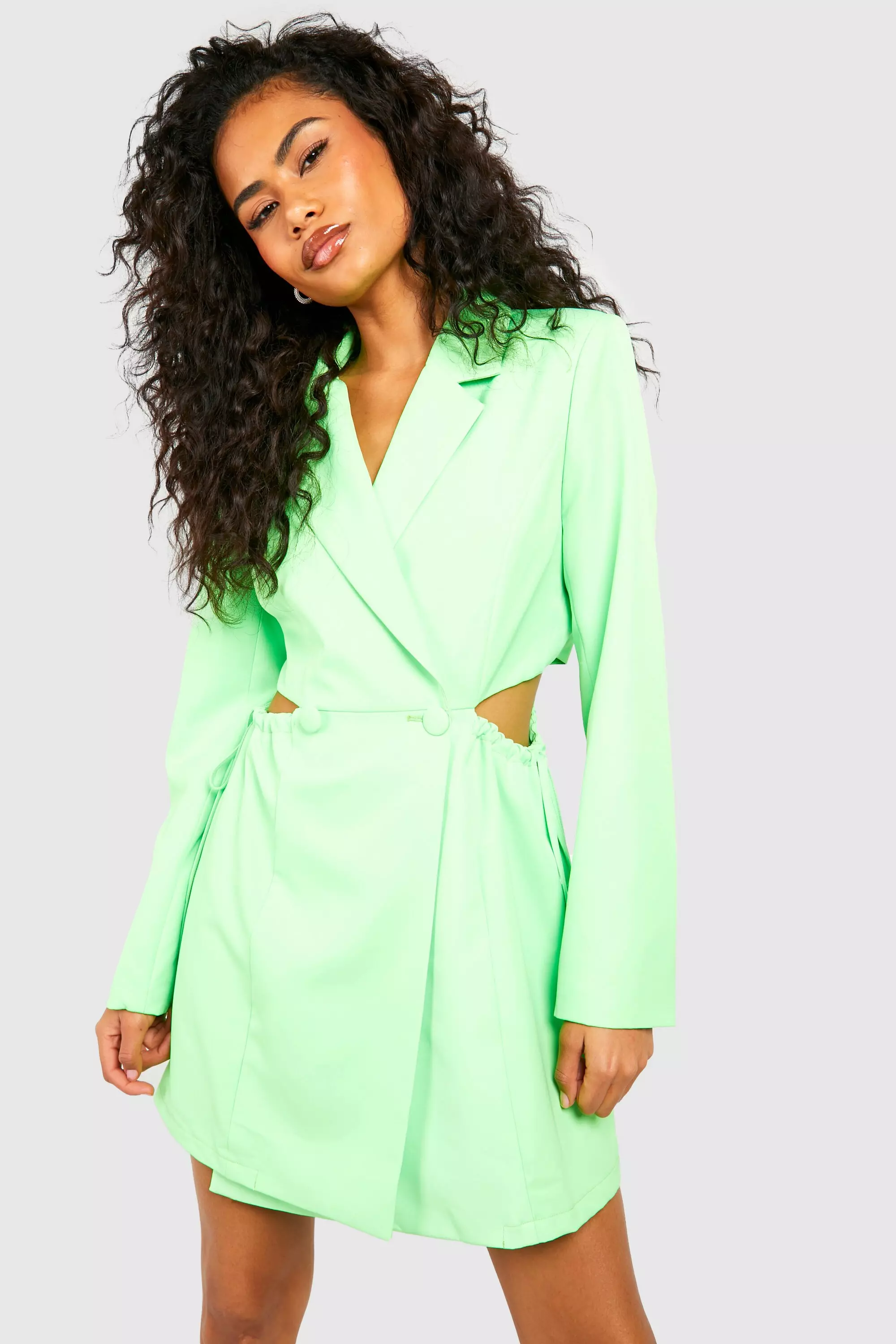 Neon green blazer store dress