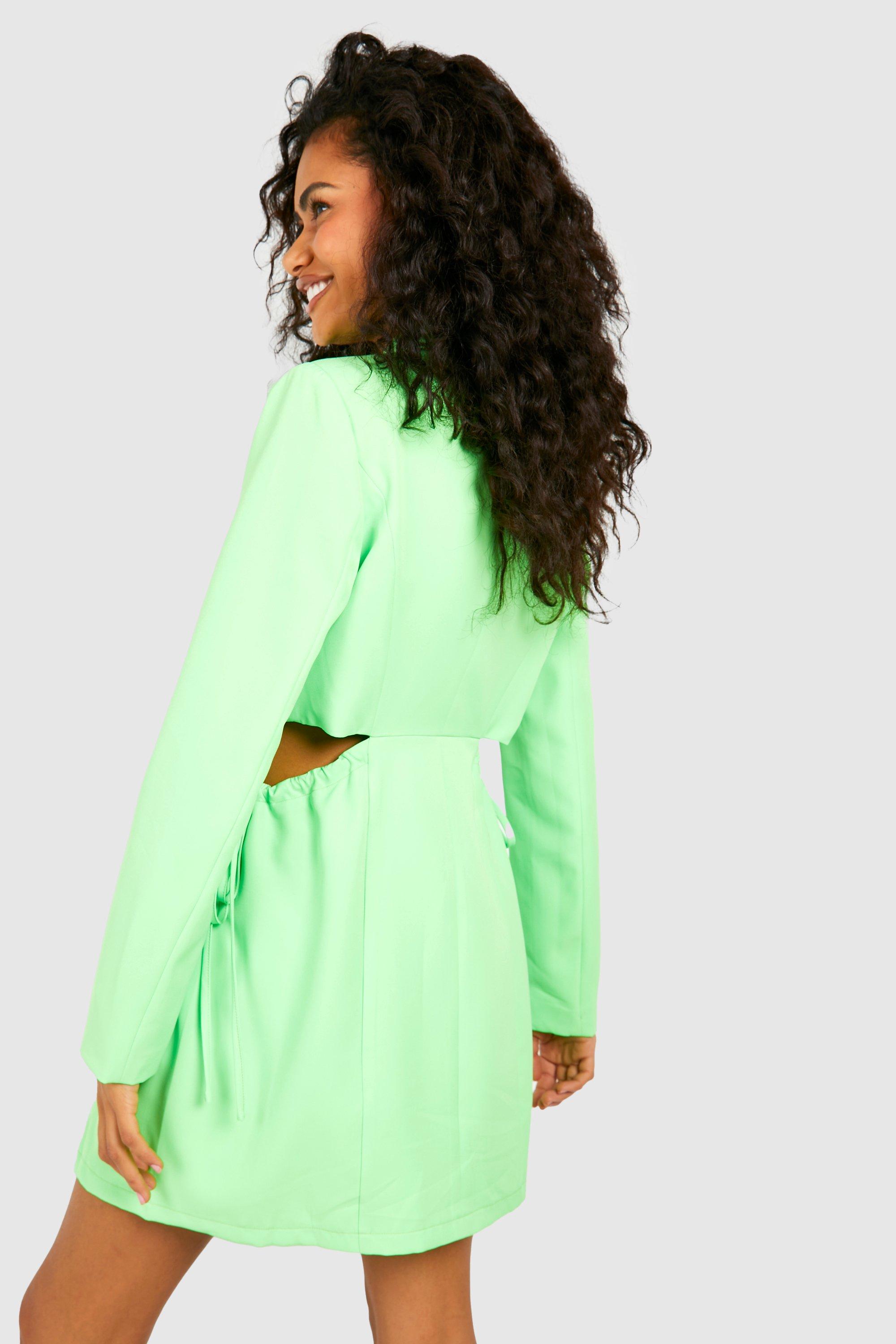 Boohoo neon hotsell green dress