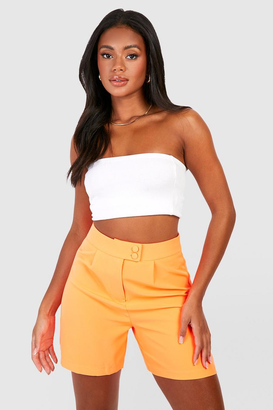Neon-orange Getailleerde Neon Bermuda Shorts