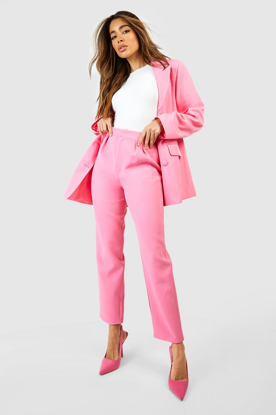 Candy pink Tailored Ankle Grazer Trousers image number 1