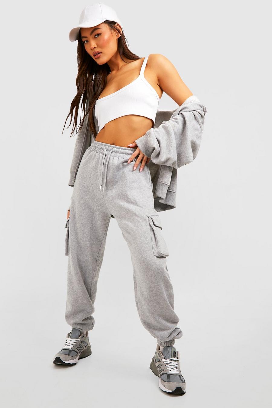 Women's Red Sweatpants High Waist Tracksuits Joggers Cargo