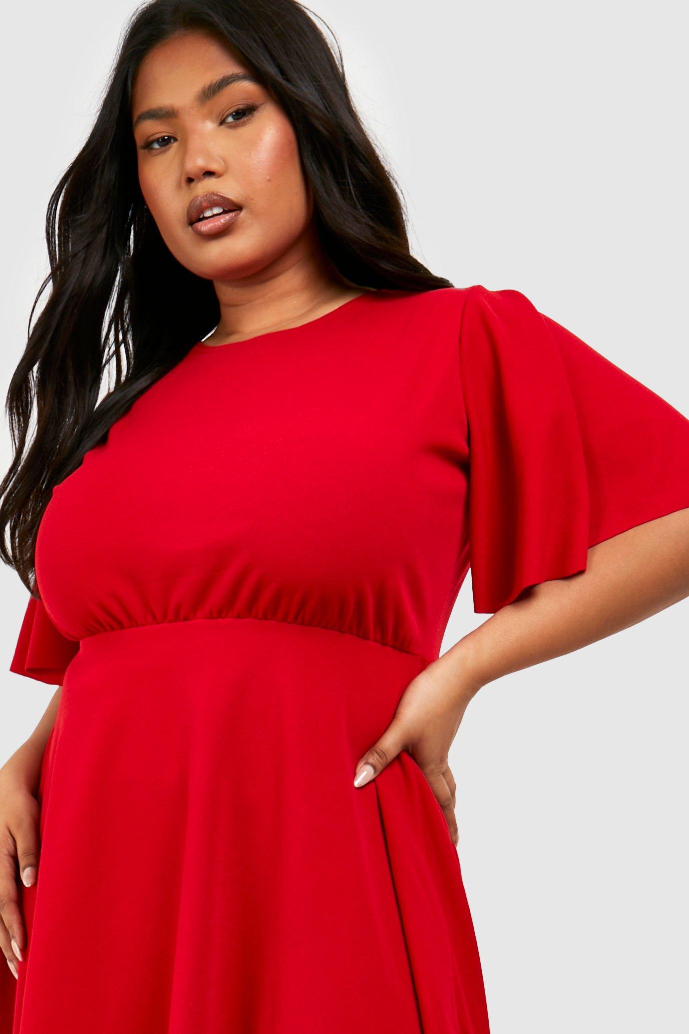 Short red sale dress plus size