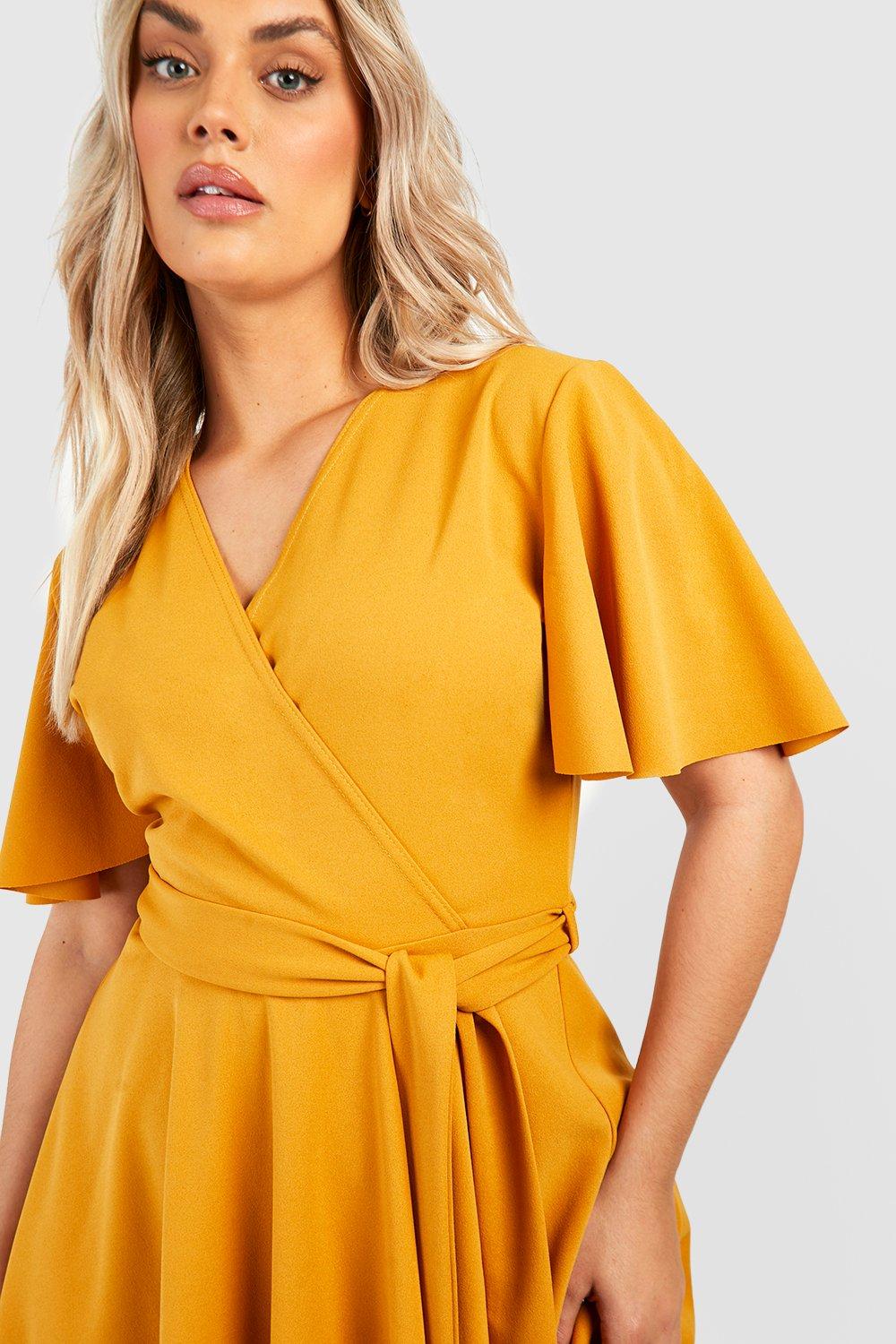 Boohoo on sale mustard dress