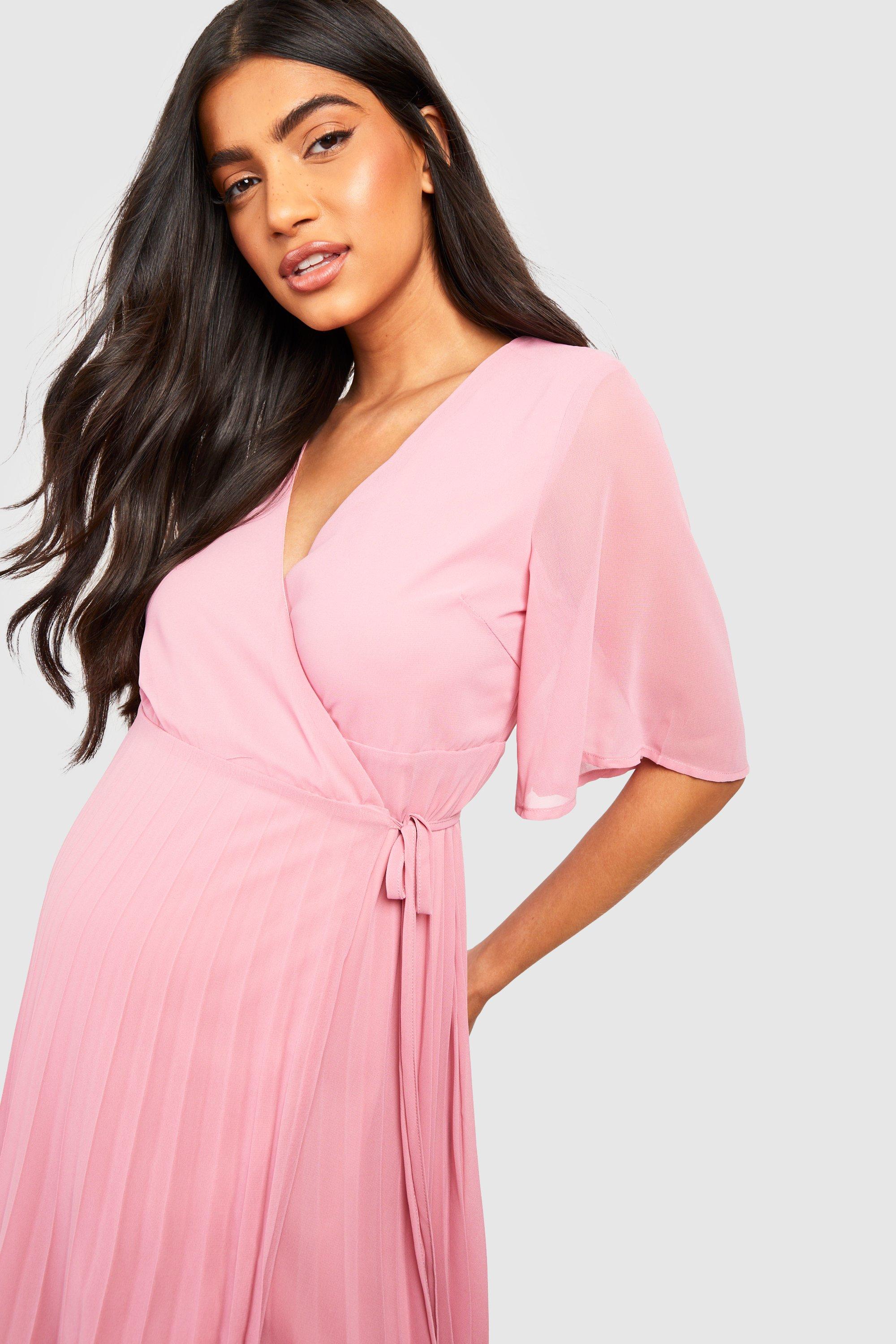 Boohoo maternity shop pink dress