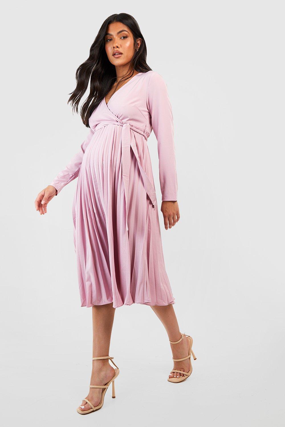 Pink blush hotsell maternity wrap dress