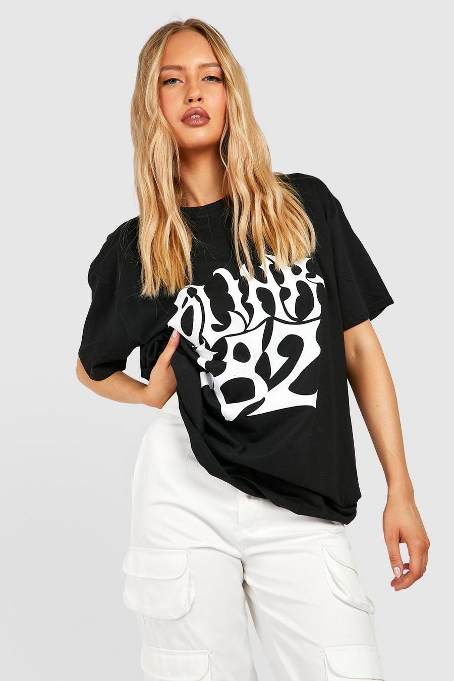 Black Tall Oversized Blink 182 License T-Shirt image number 1