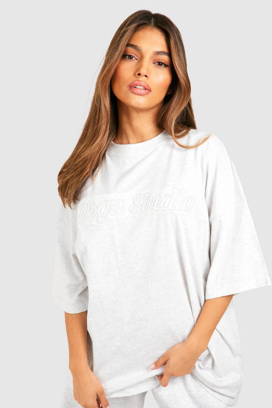 Ash grey Dsgn Studio 3d Embroidered Oversized T-shirt