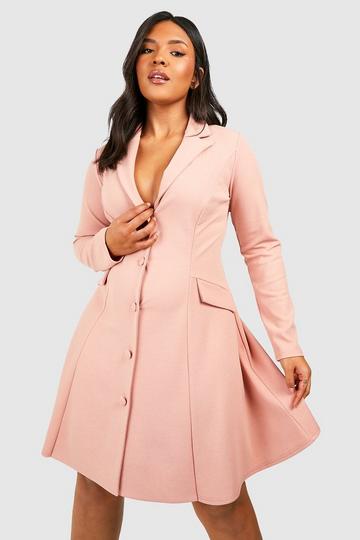 Plus Skater Blazer Dress rose