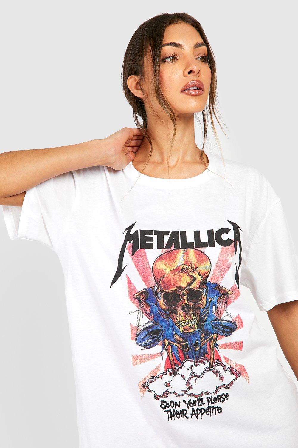 white metallica shirt