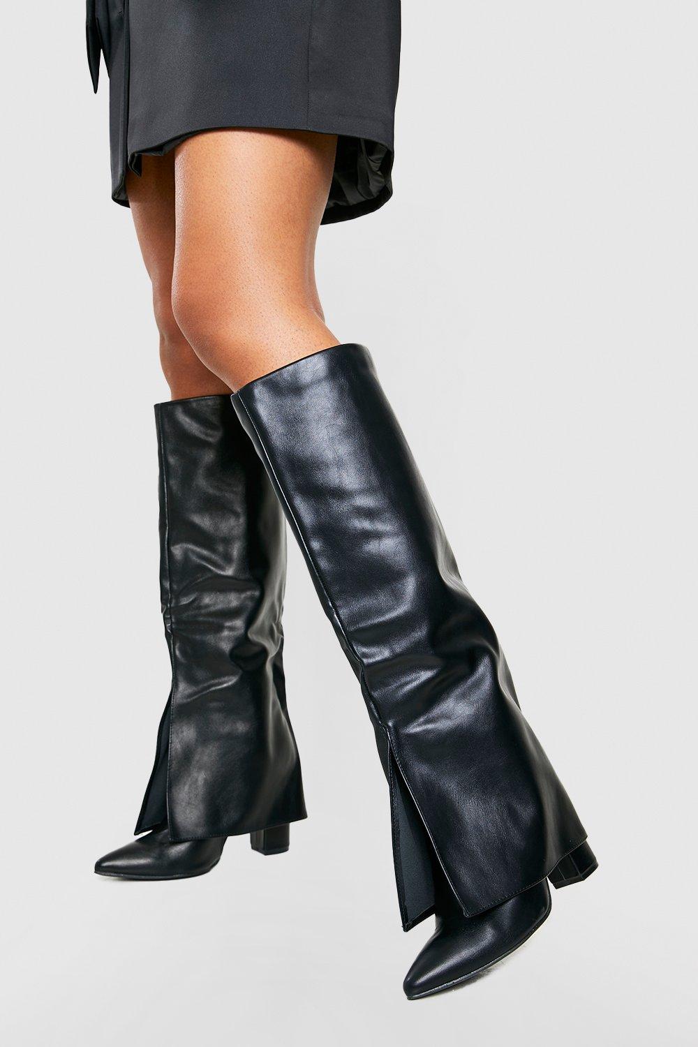 container Terrible service Fold Over Knee High Boots | boohoo