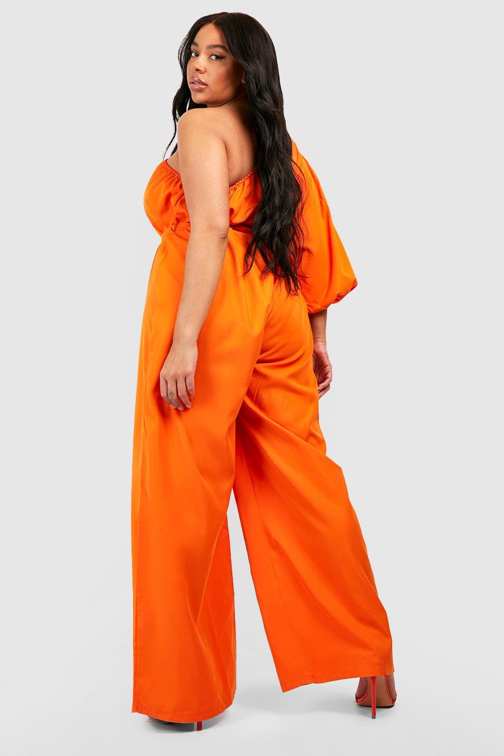 Belted one cheap shoulder jumpsuit