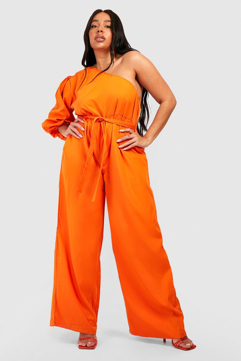 Orange store jumpsuit boohoo