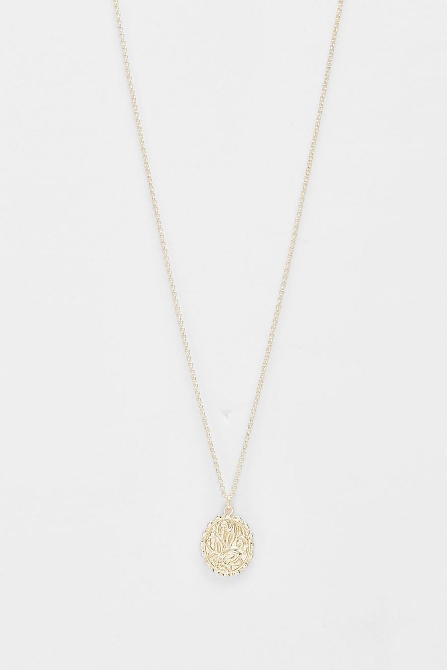 Gold métallique Polished Floral Necklace  image number 1