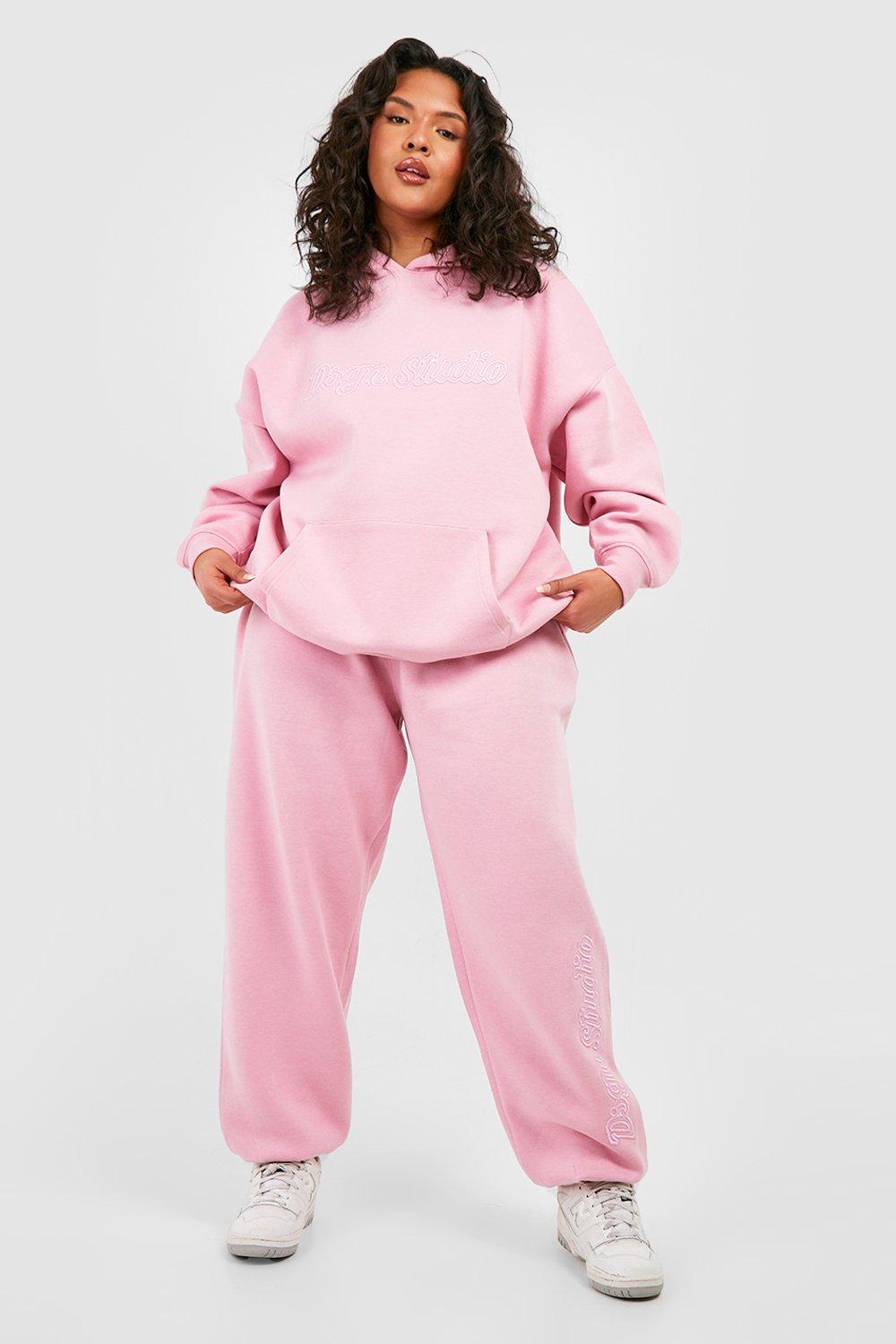 Pink plus size joggers hotsell
