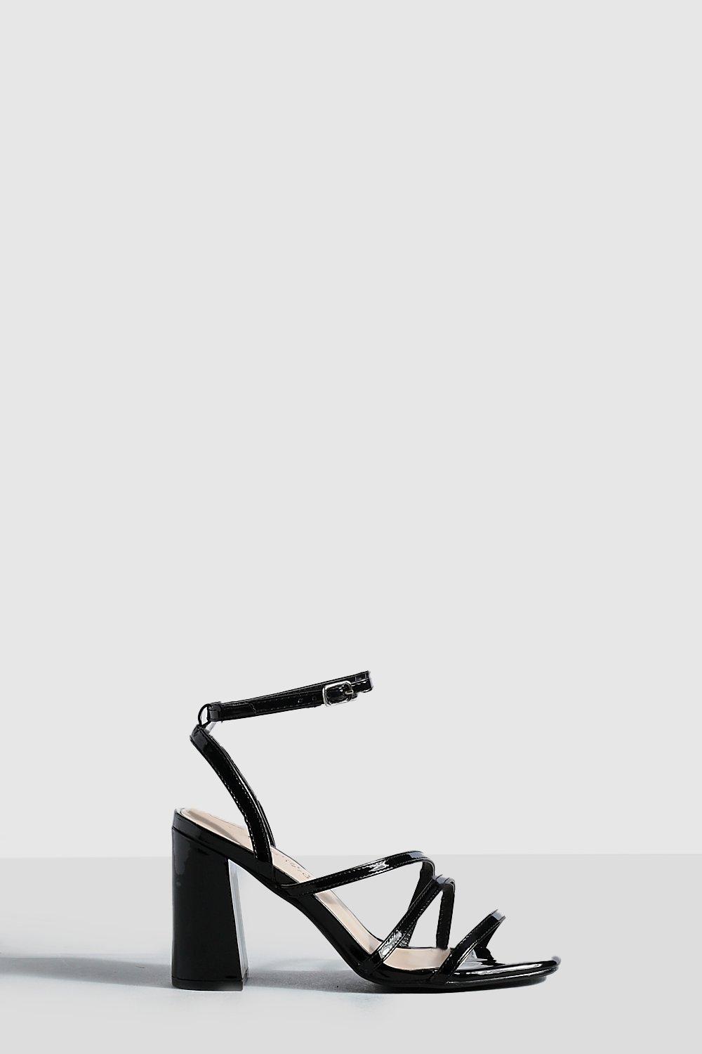 Wide Width Triple Strap Block Heel Sandals