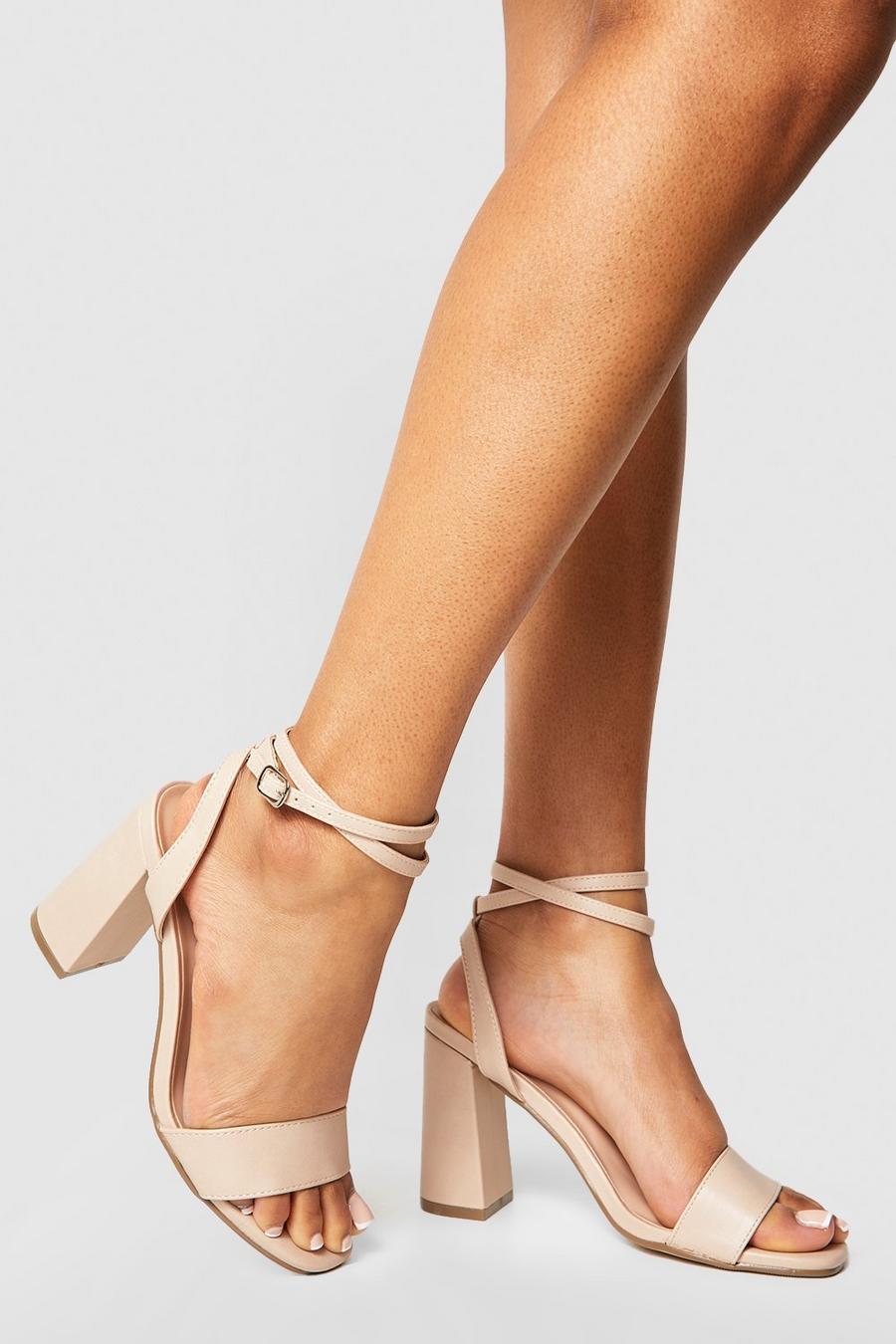 Nude 2 Part Block Heel Barely Theres