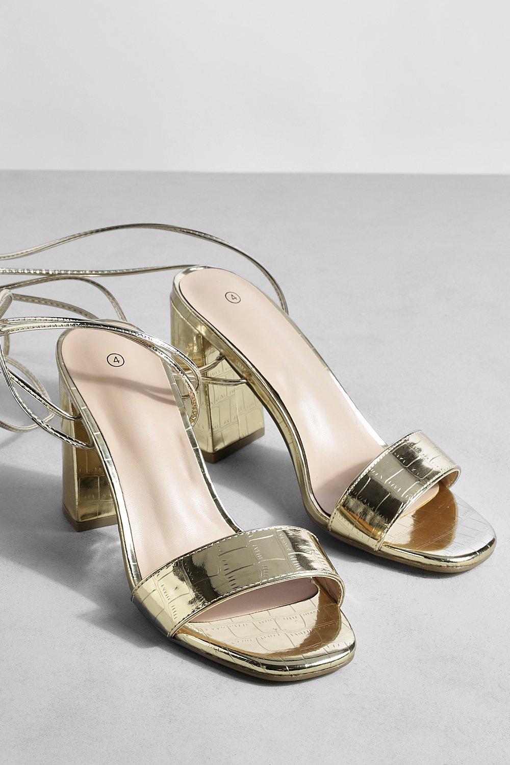 Boohoo store gold sandals