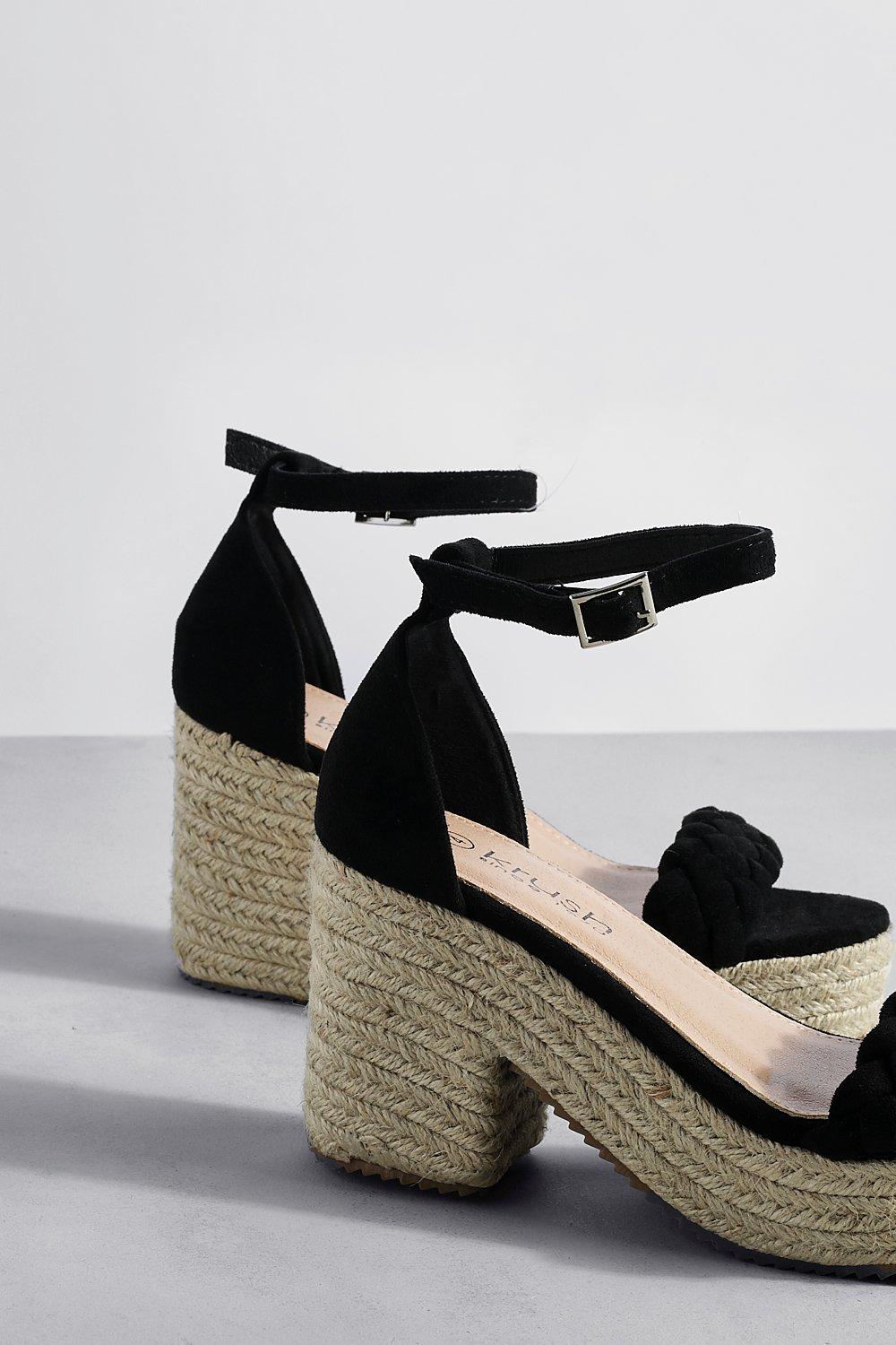 Black best sale block wedges