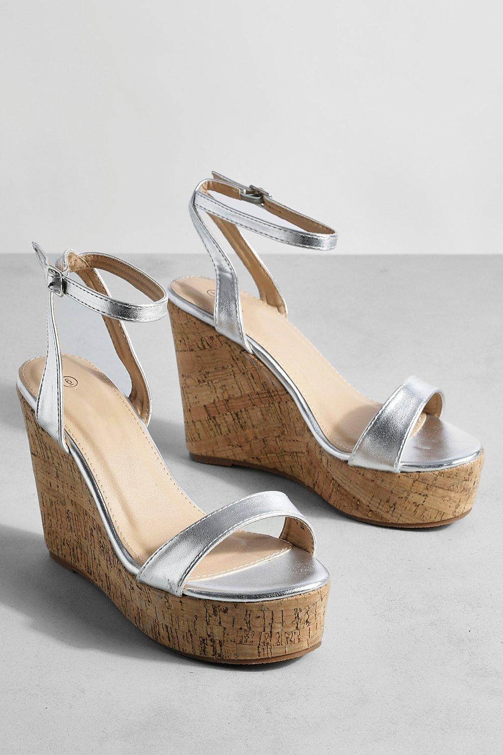 Wide width silver on sale wedges