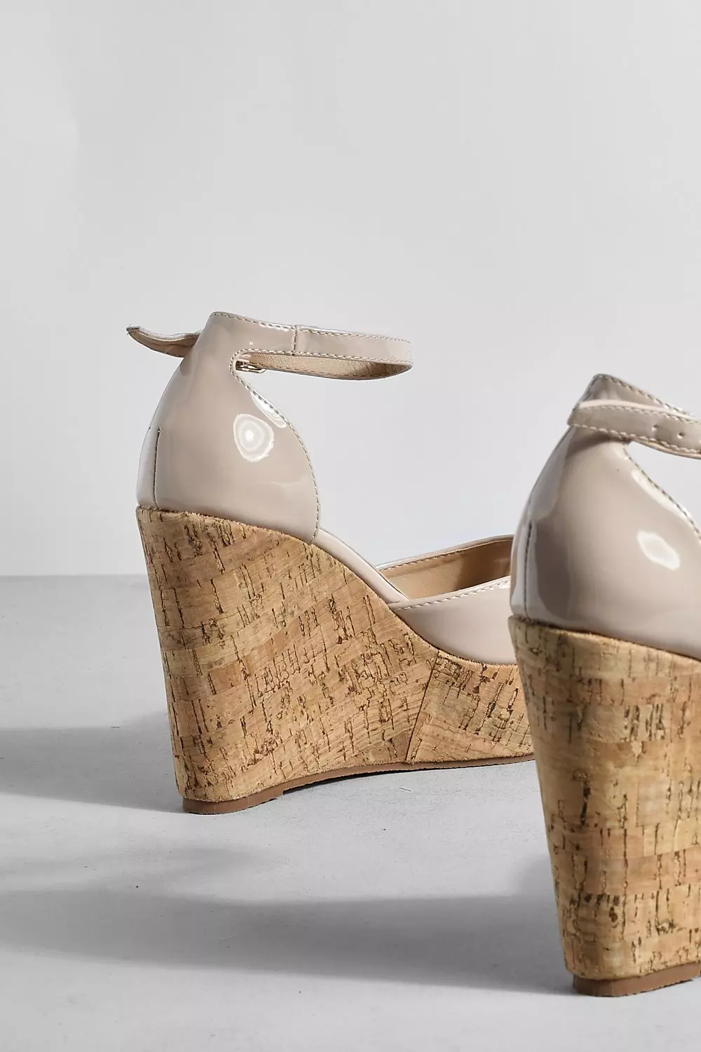 Nude Patent Peep Toe 2 Part Wedges alternative image