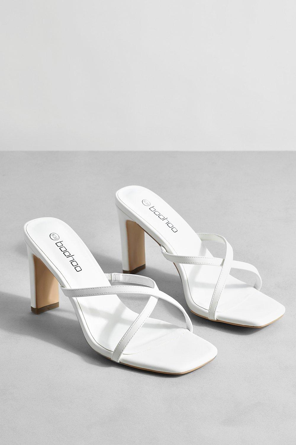 Mules discount blanches talon