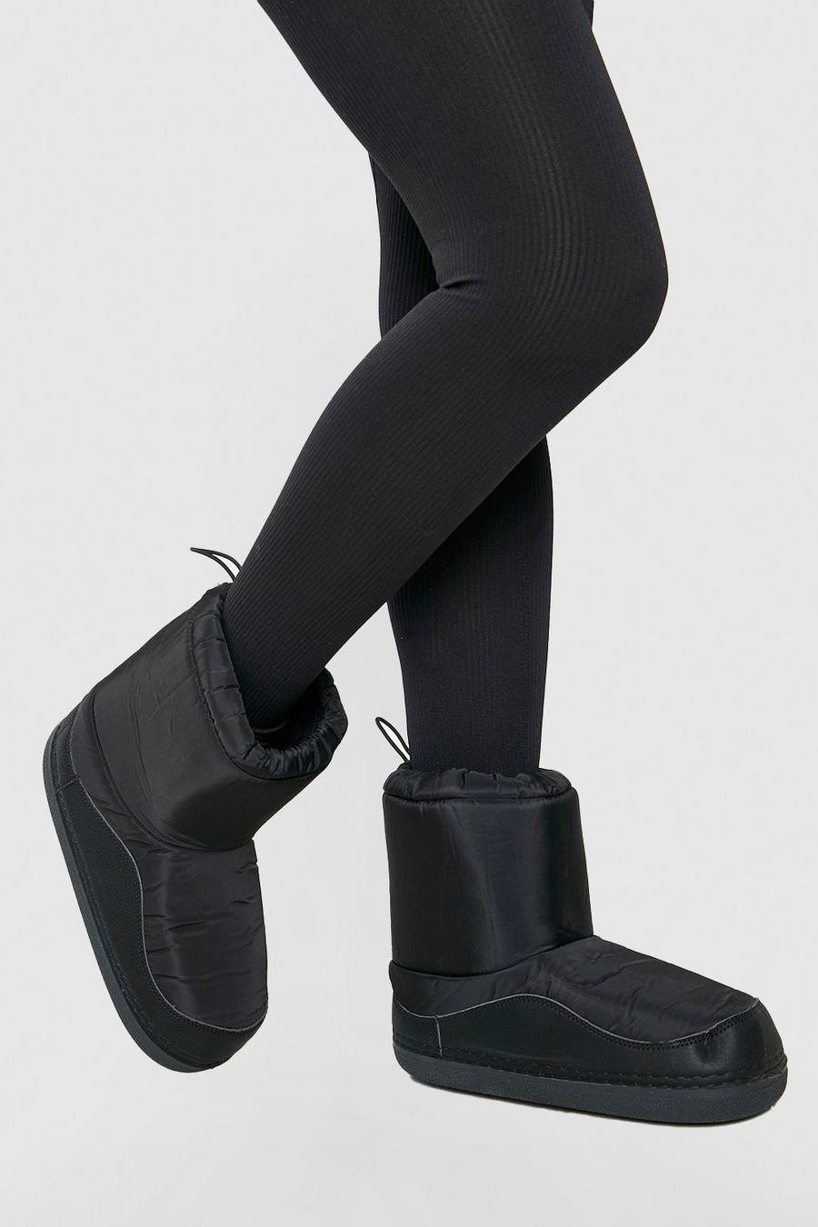 Black noir Padded Snug Boots  image number 1