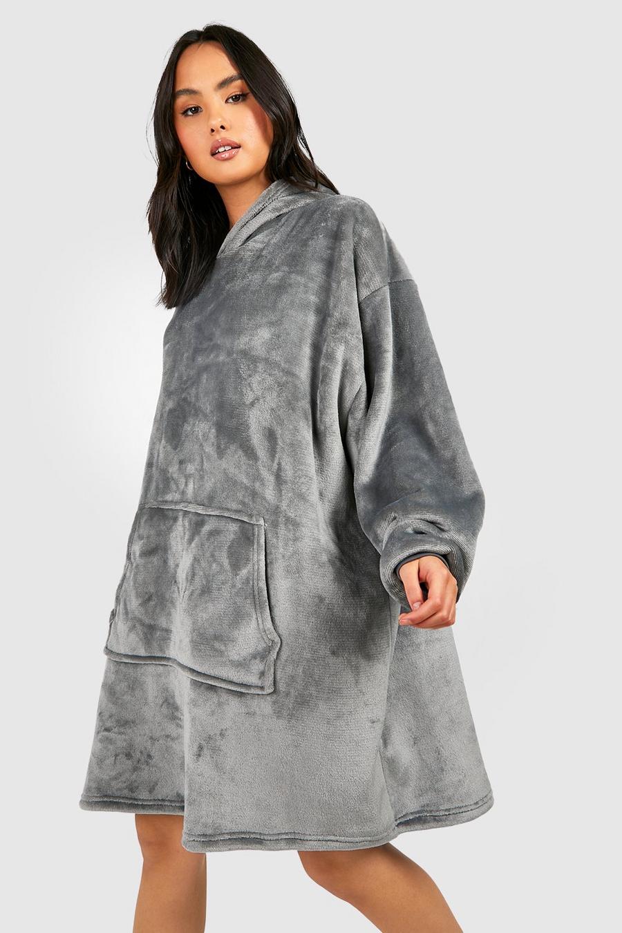 Grey Oversized Blanket Hoody  image number 1