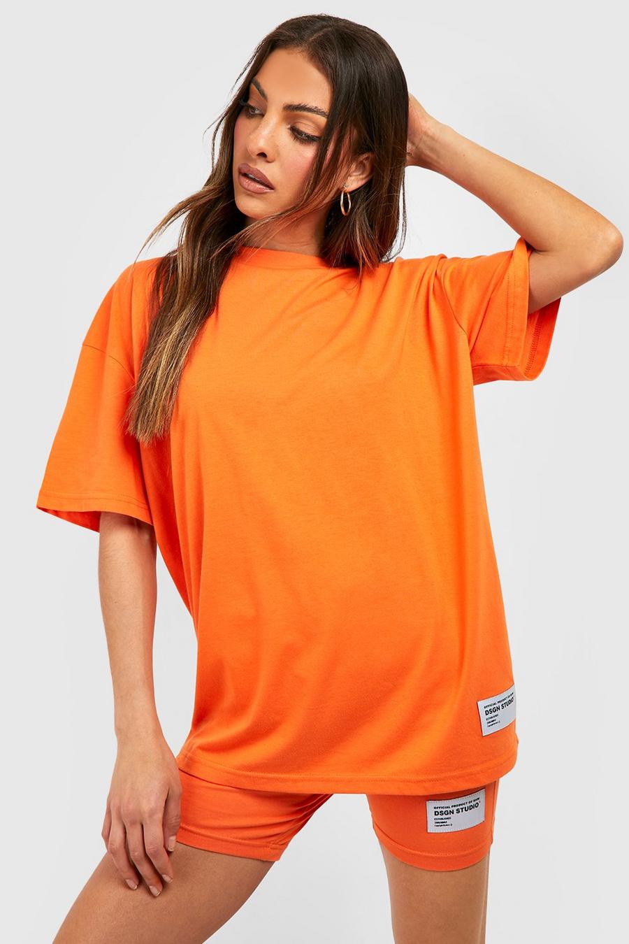 Orange Label Detail T-shirt And Short Set 