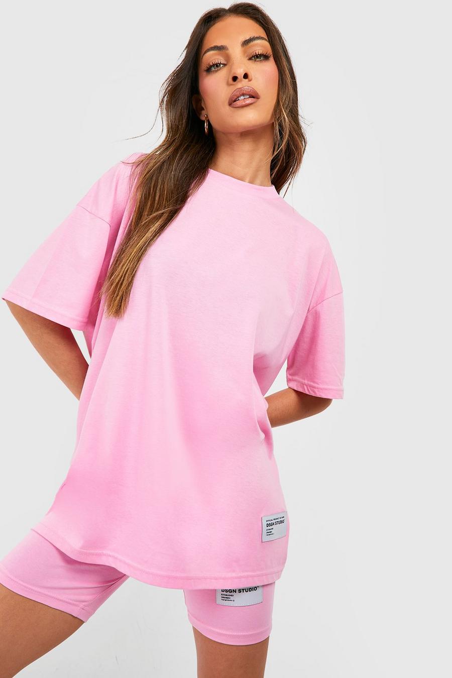 Pink Label Detail T-shirt And Short Set 