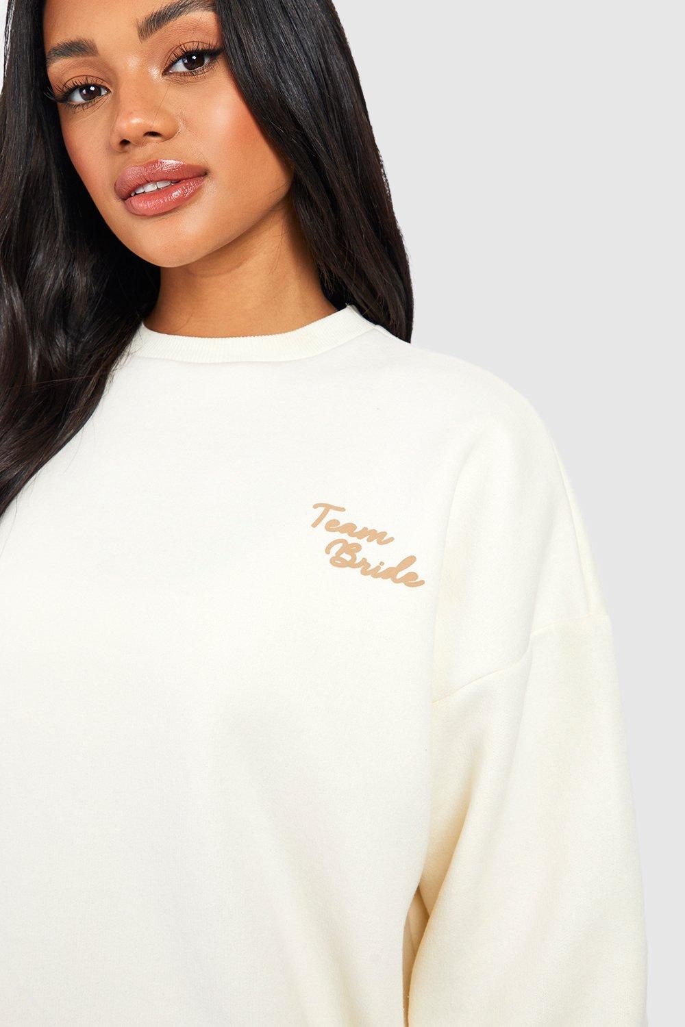 Team Bride Slogan Oversized Sweatshirt