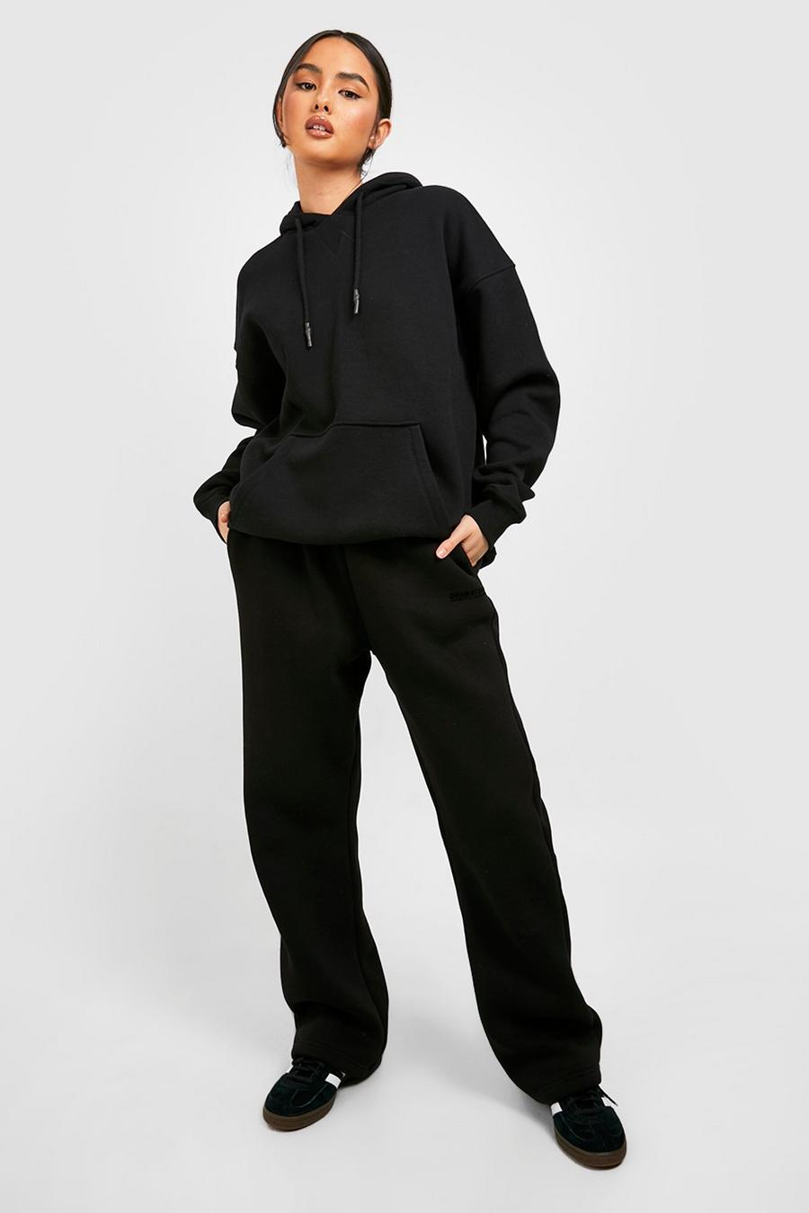 Black Oversize hoodie med snören och vaxdetaljer image number 1