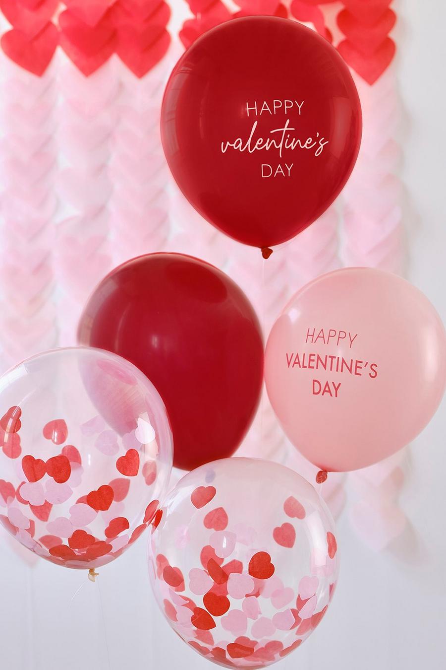 Red Ginger Ray Valentines 5pk Balloon Bundle  image number 1