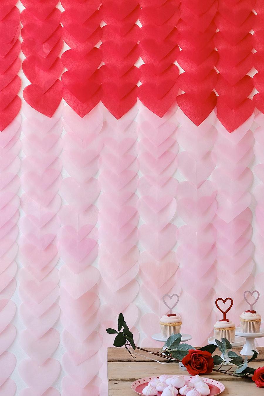 Red Ginger Ray Valentines Ombre Heart Back Drop image number 1