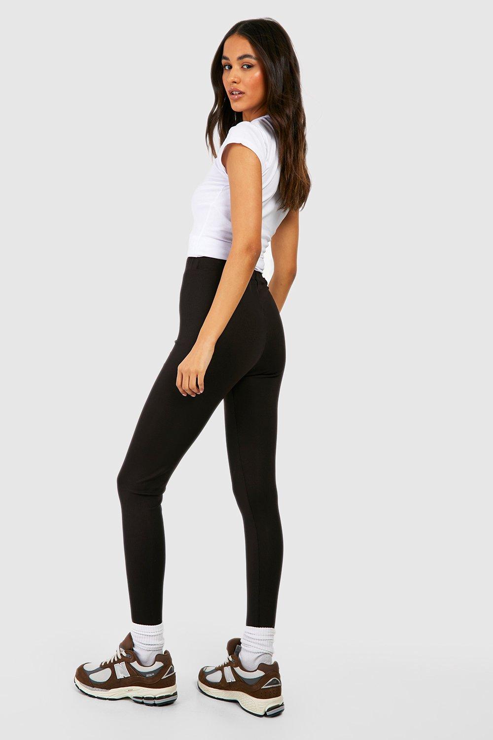 Women's Rib Drawstring High Waisted Leggings