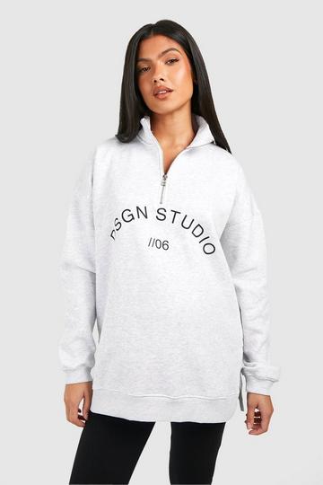 Grey Maternity Dsgn Studio Half Zip Sweatshirt