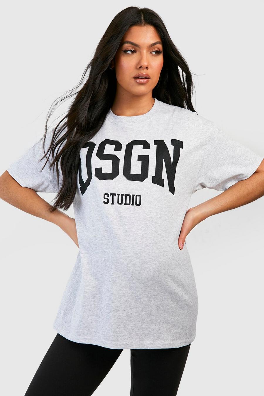Grey marl Maternity Dsgn Studio Oversized T-Shirt image number 1