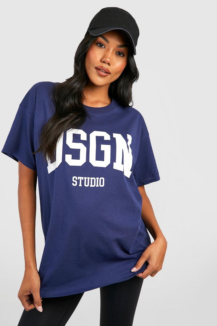 T-shirt Premaman oversize Dsgn Studio, Navy image number 1
