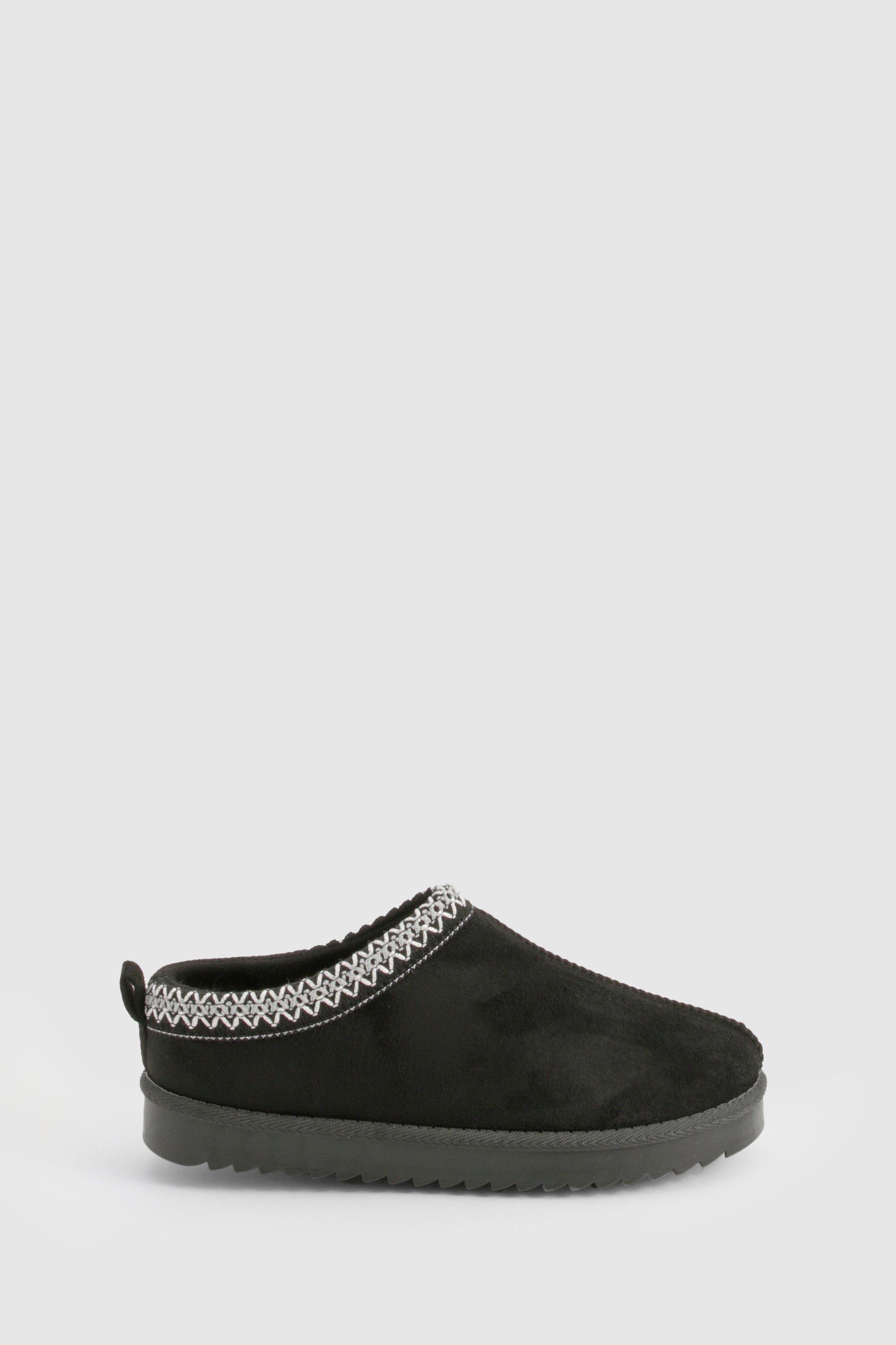 Embroidered Slip On Cozy Mules boohoo CA
