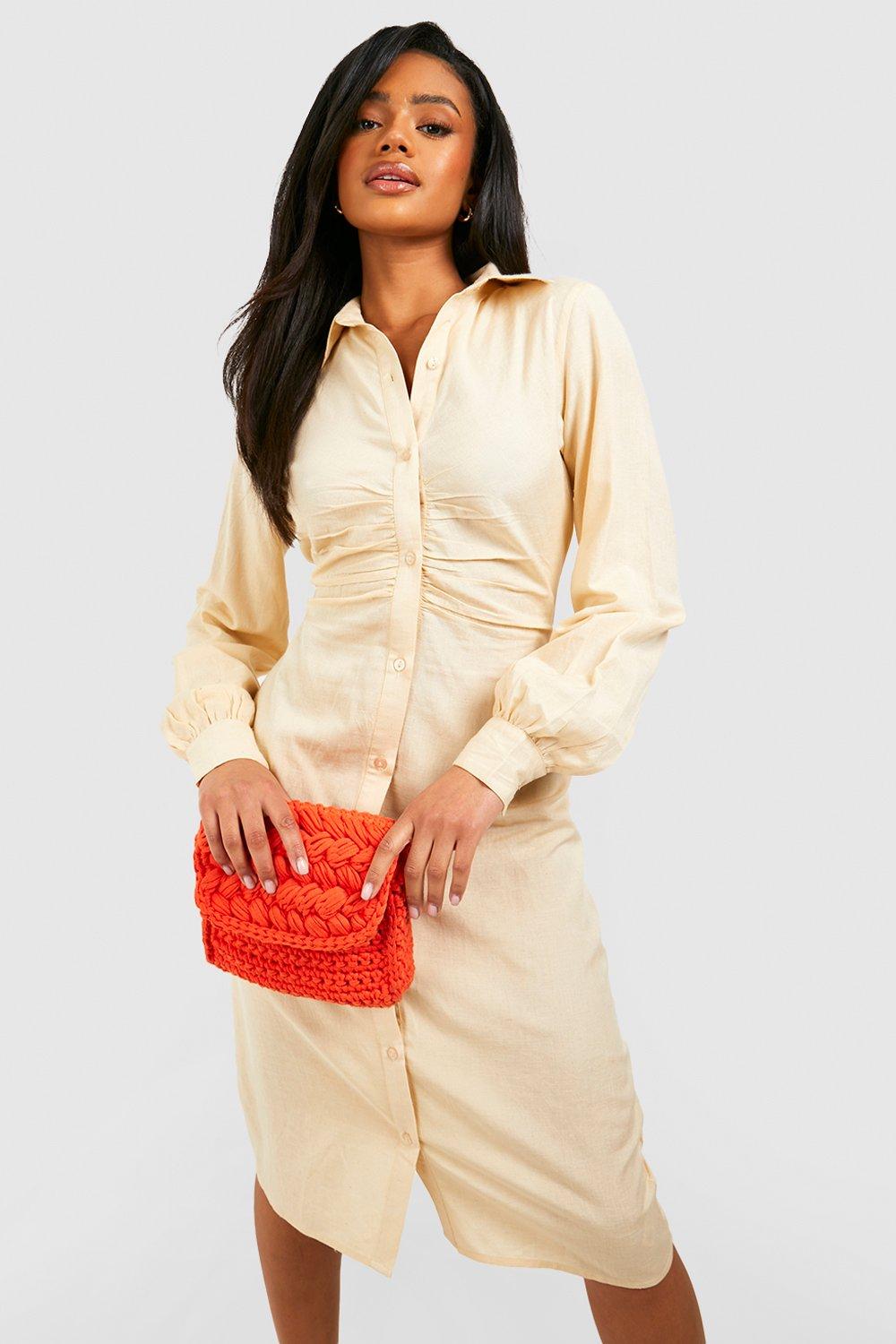 Midi linen shirt dress best sale