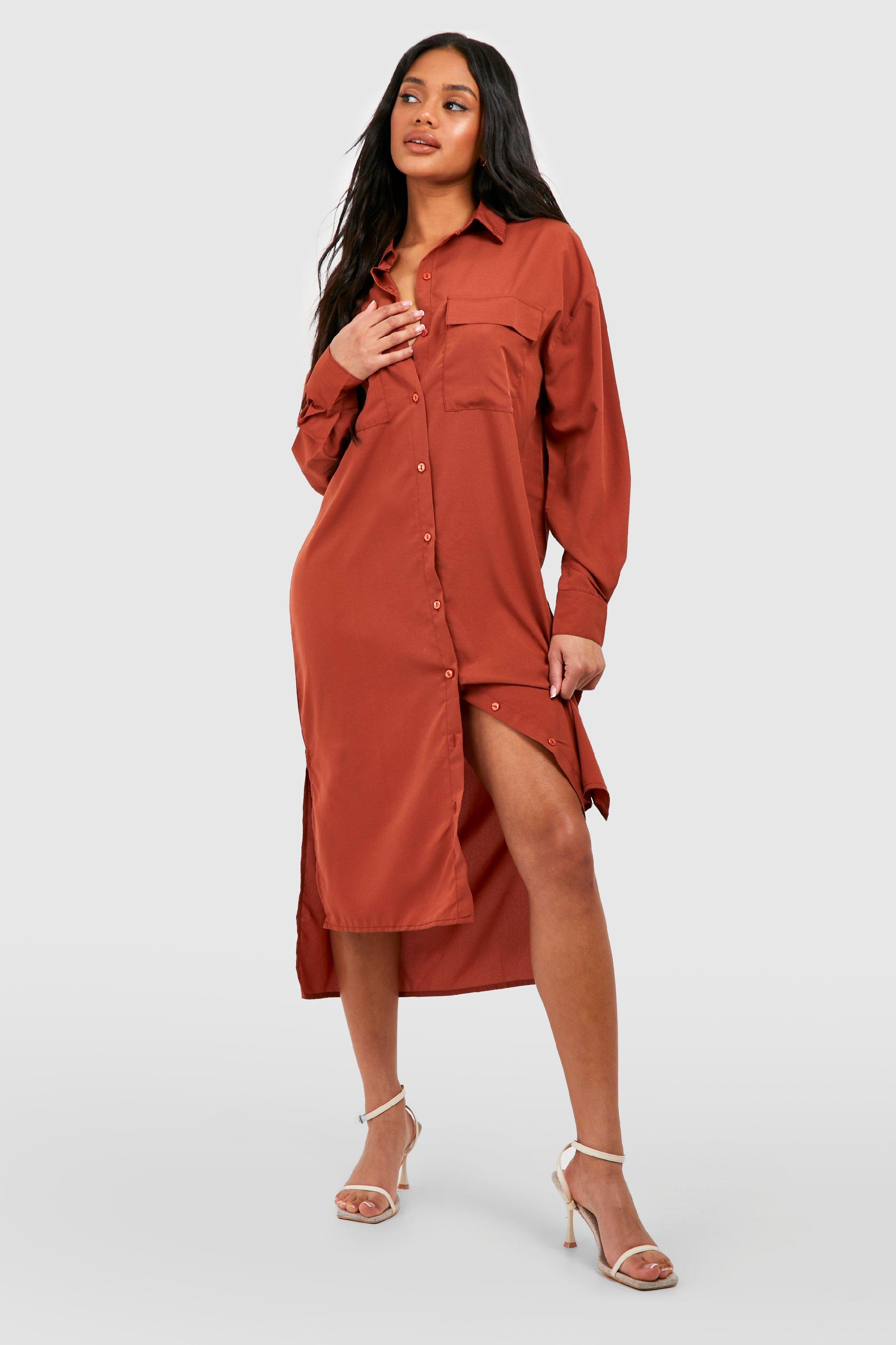 Oversized midi store shirt dress