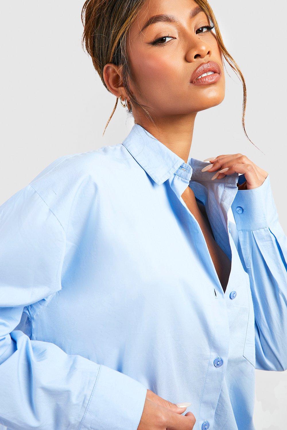 Women's Tall Shirt Dress in Crystal Blue