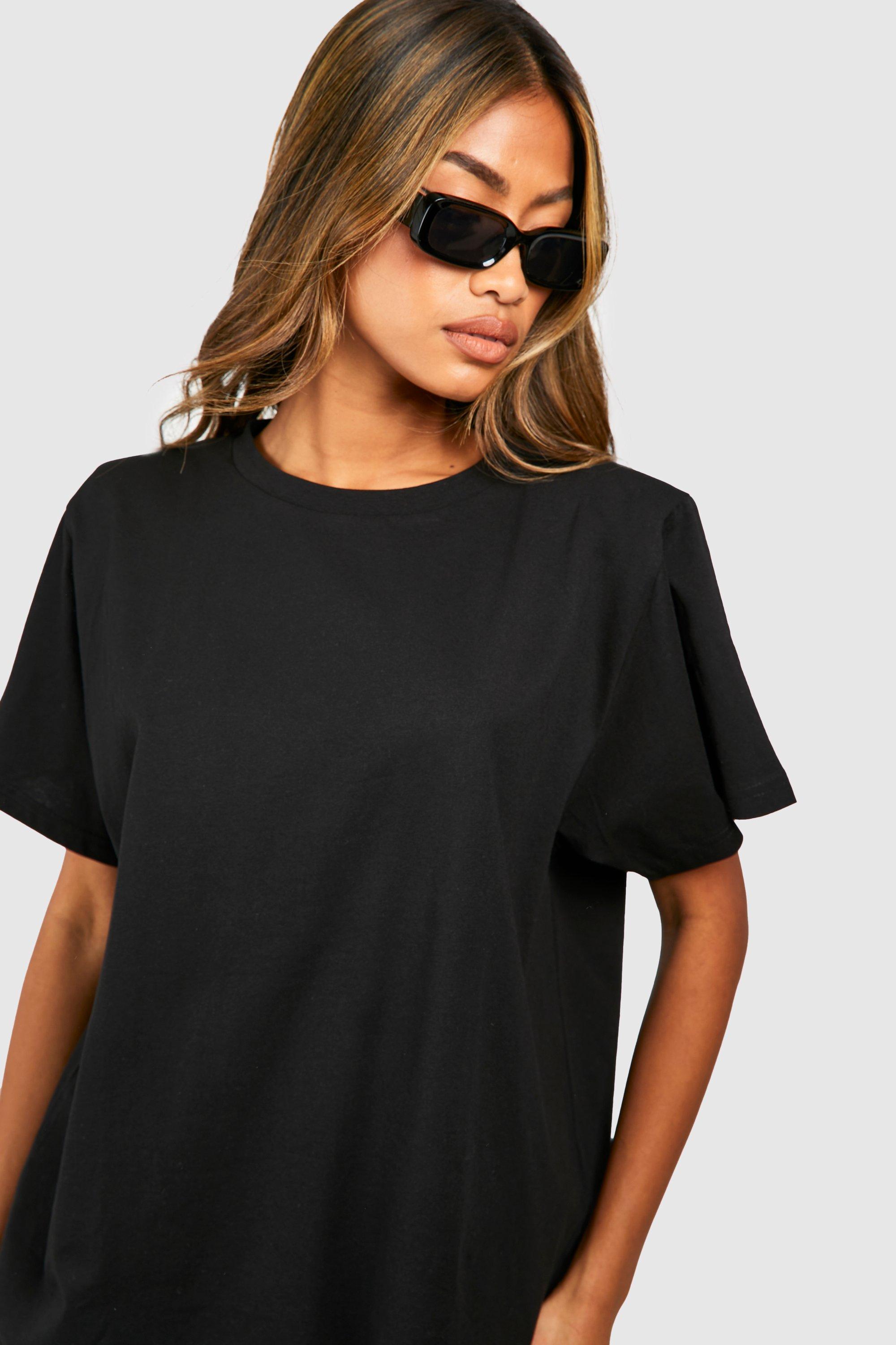 t-shirt oversize spalline nero