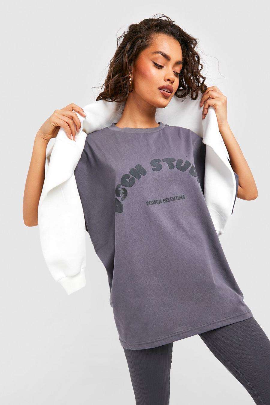 Charcoal Dsgn Studio Puff Print Oversized T-shirt image number 1