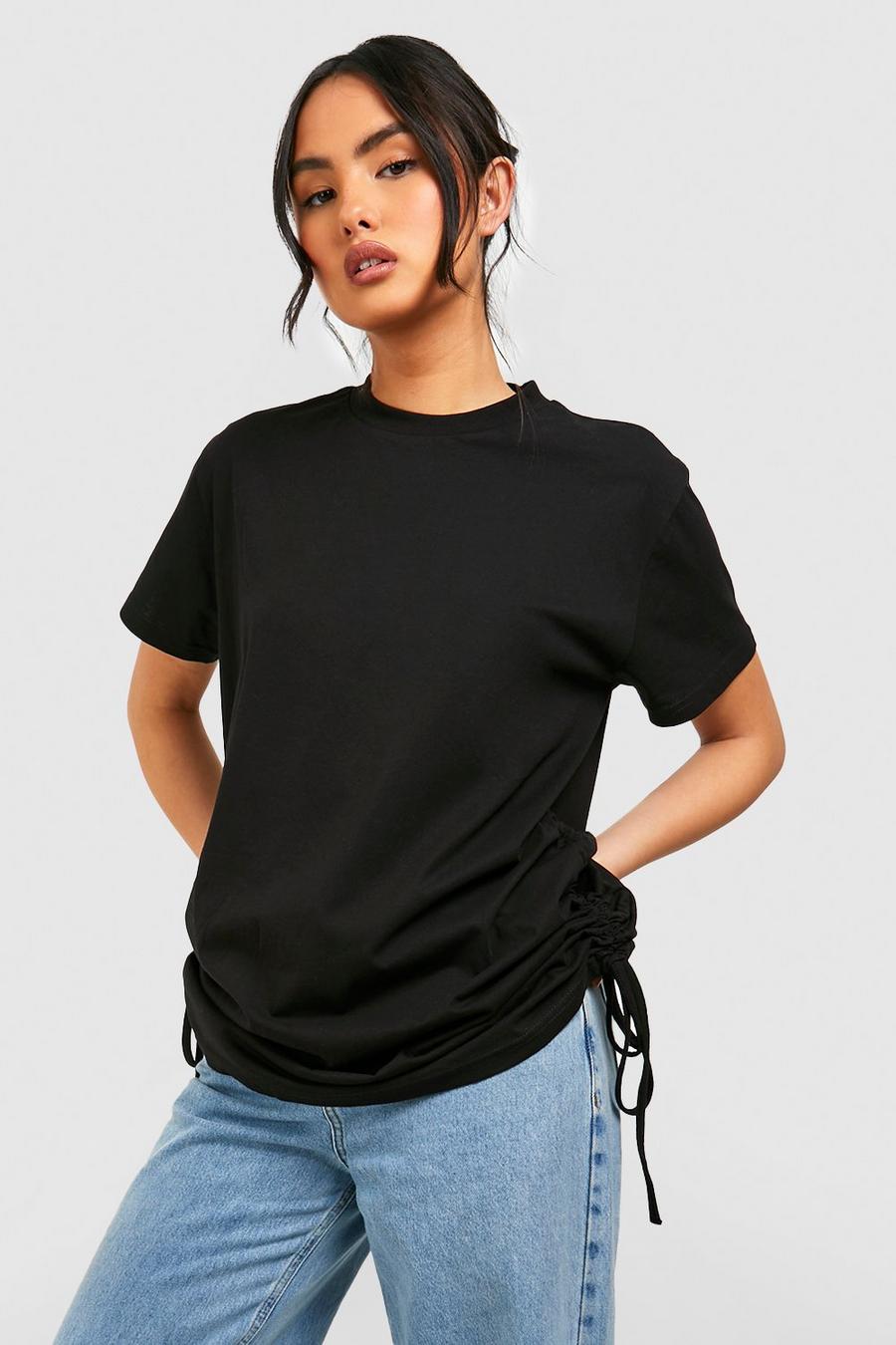 Black Geplooid T-Shirt image number 1
