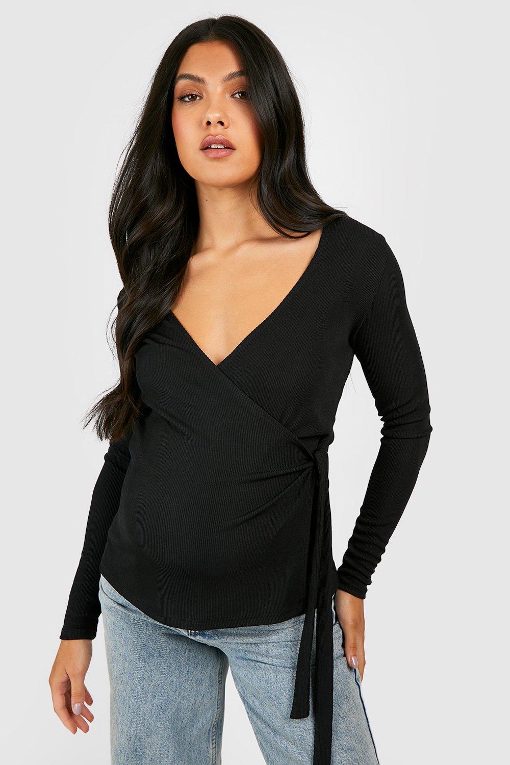 ASOS Maternity NURSING Top With Wrap Overlay and Long Sleeve