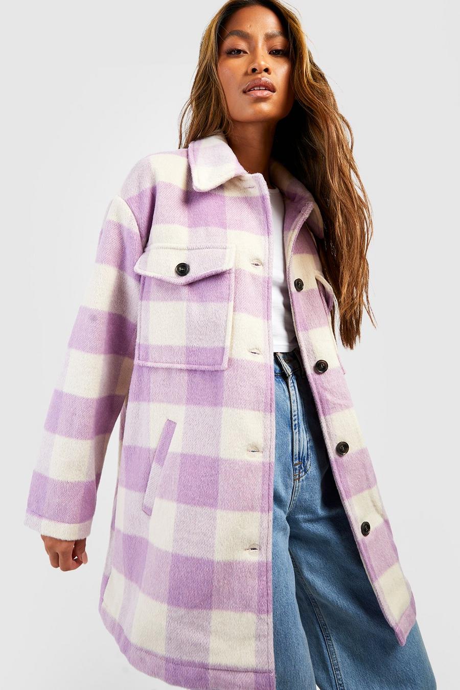 Lilac Check Shacket image number 1