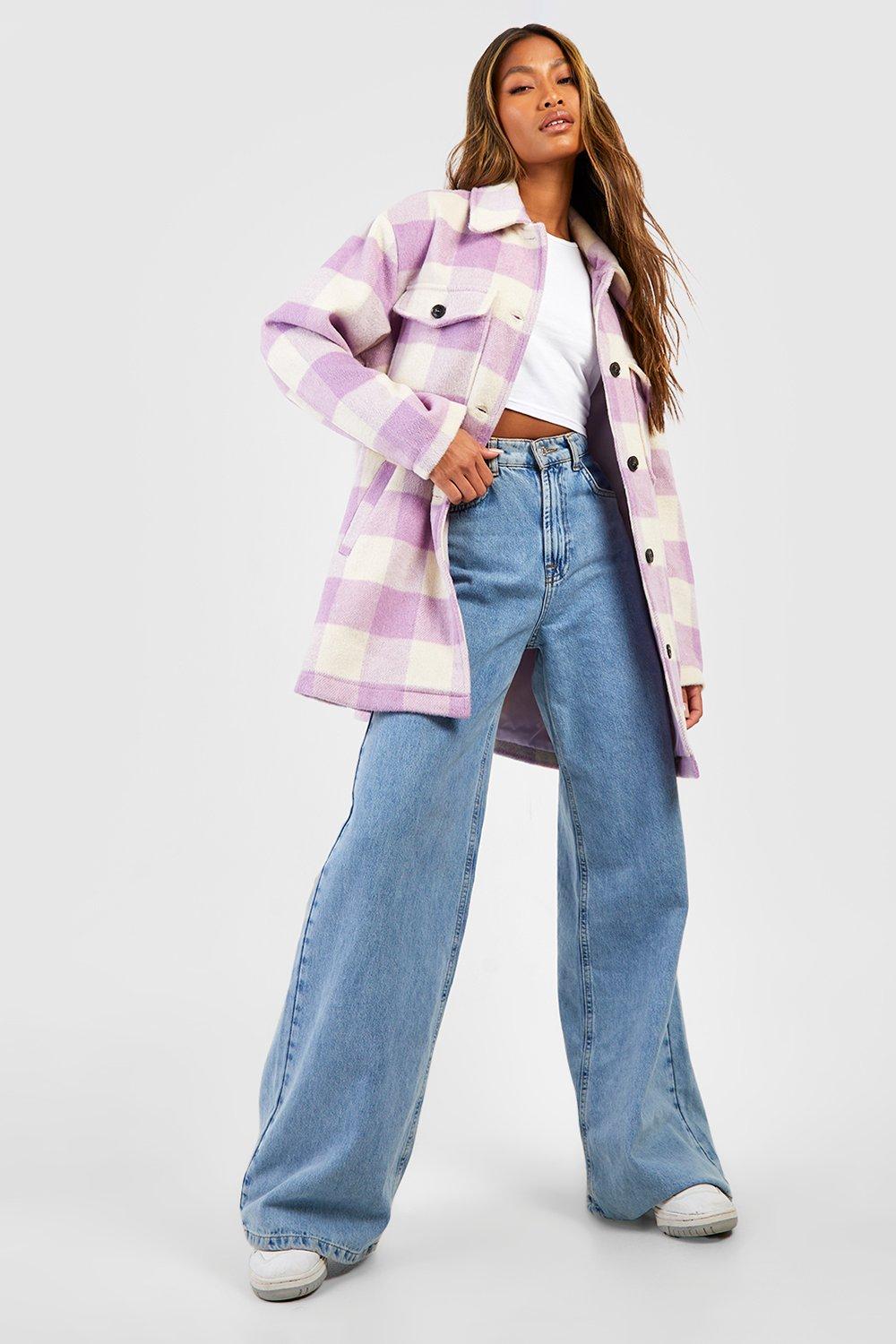 boohoo Petite Flannel Shacket