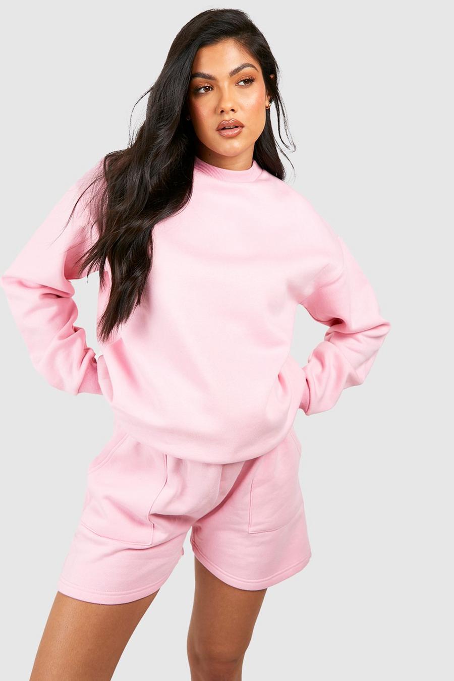 Pink Maternity Sweatshirt Short Tracksuit