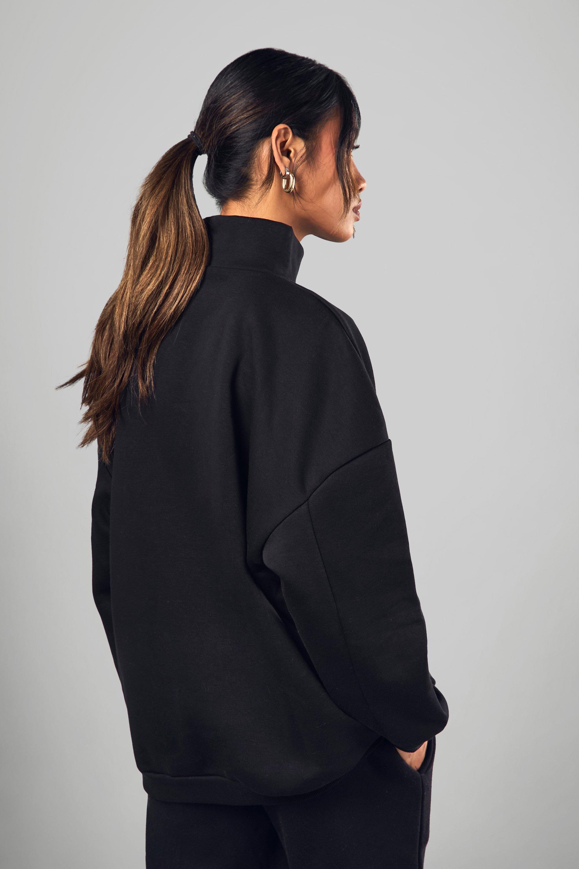 Recharge - Oversized Half Zip Sweatshirt in Black